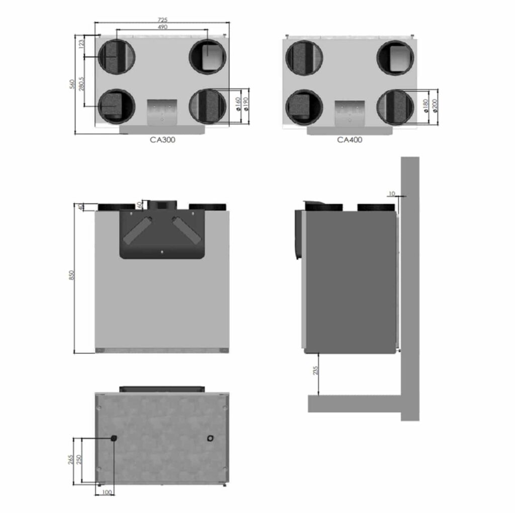 Maten zehnder comfoair e